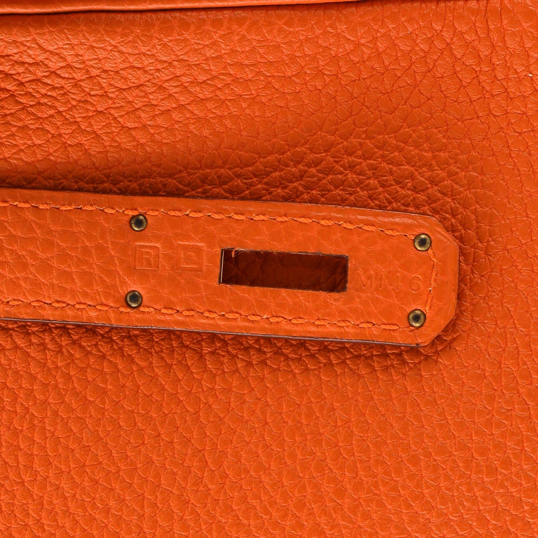 Hermes Kelly Handbag Orange H Togo with Gold Hardware 28 6