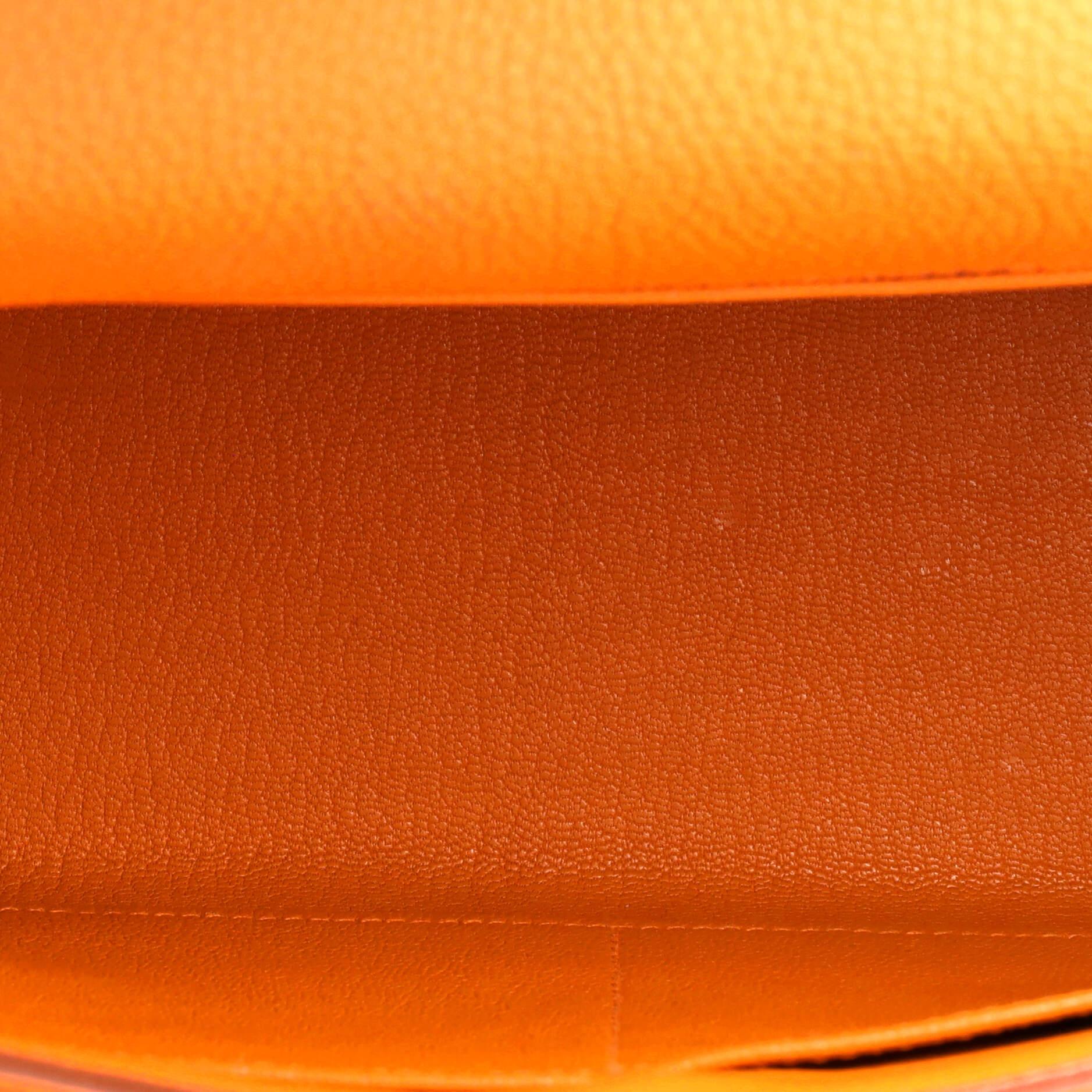 Women's Hermes Kelly Handbag Orange H Togo with Gold Hardware 28