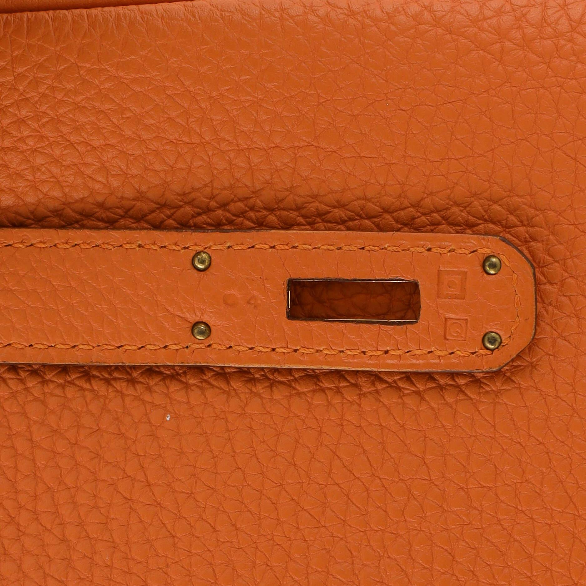 Hermes Kelly Handbag Orange H Togo with Gold Hardware 32 6