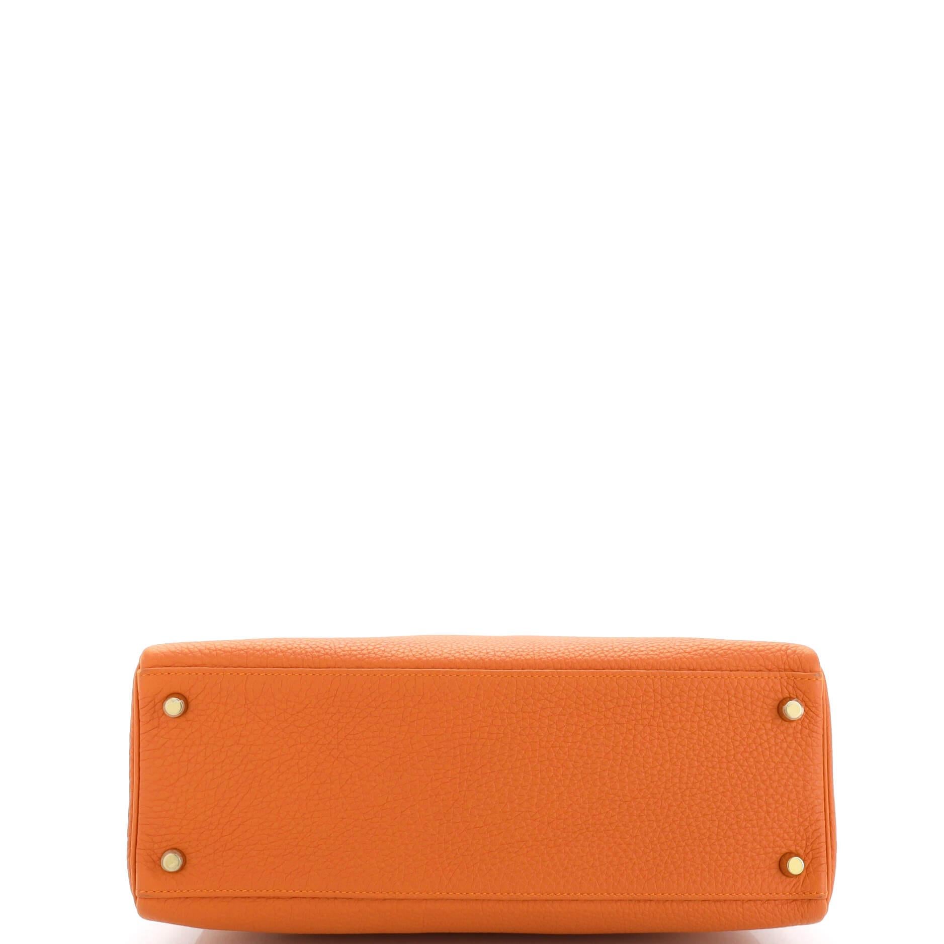 Hermes Kelly Handbag Orange H Togo with Gold Hardware 32 1