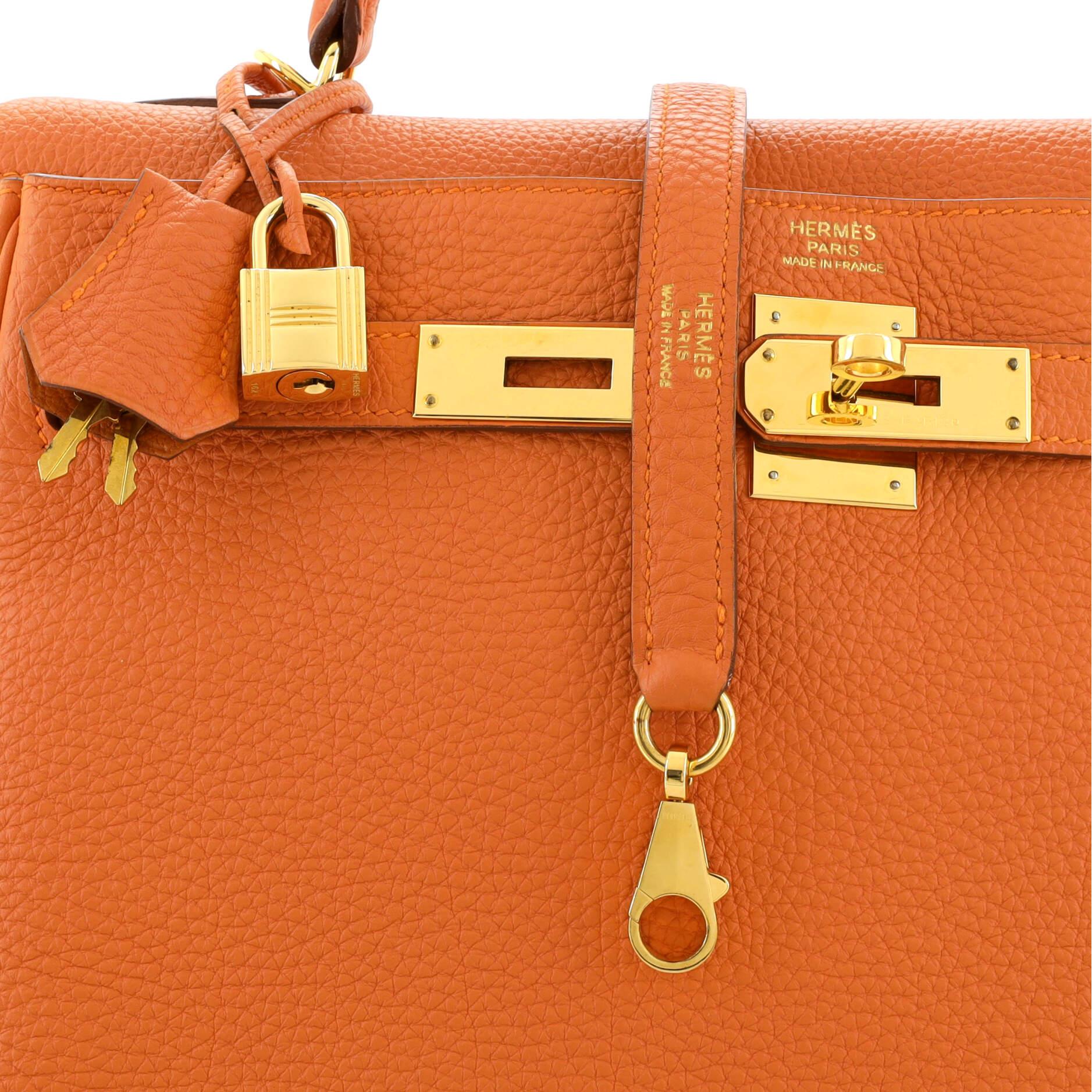Hermes Kelly Handbag Orange H Togo with Gold Hardware 32 3