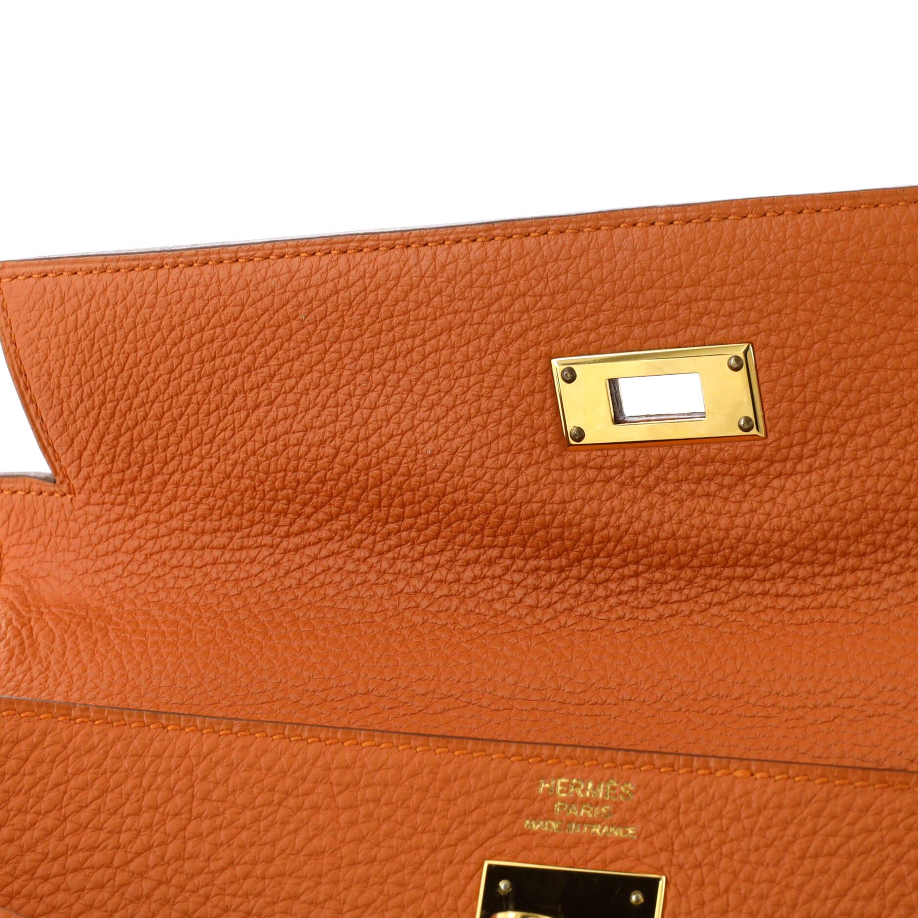 Hermes Kelly Handbag Orange H Togo with Gold Hardware 32 4