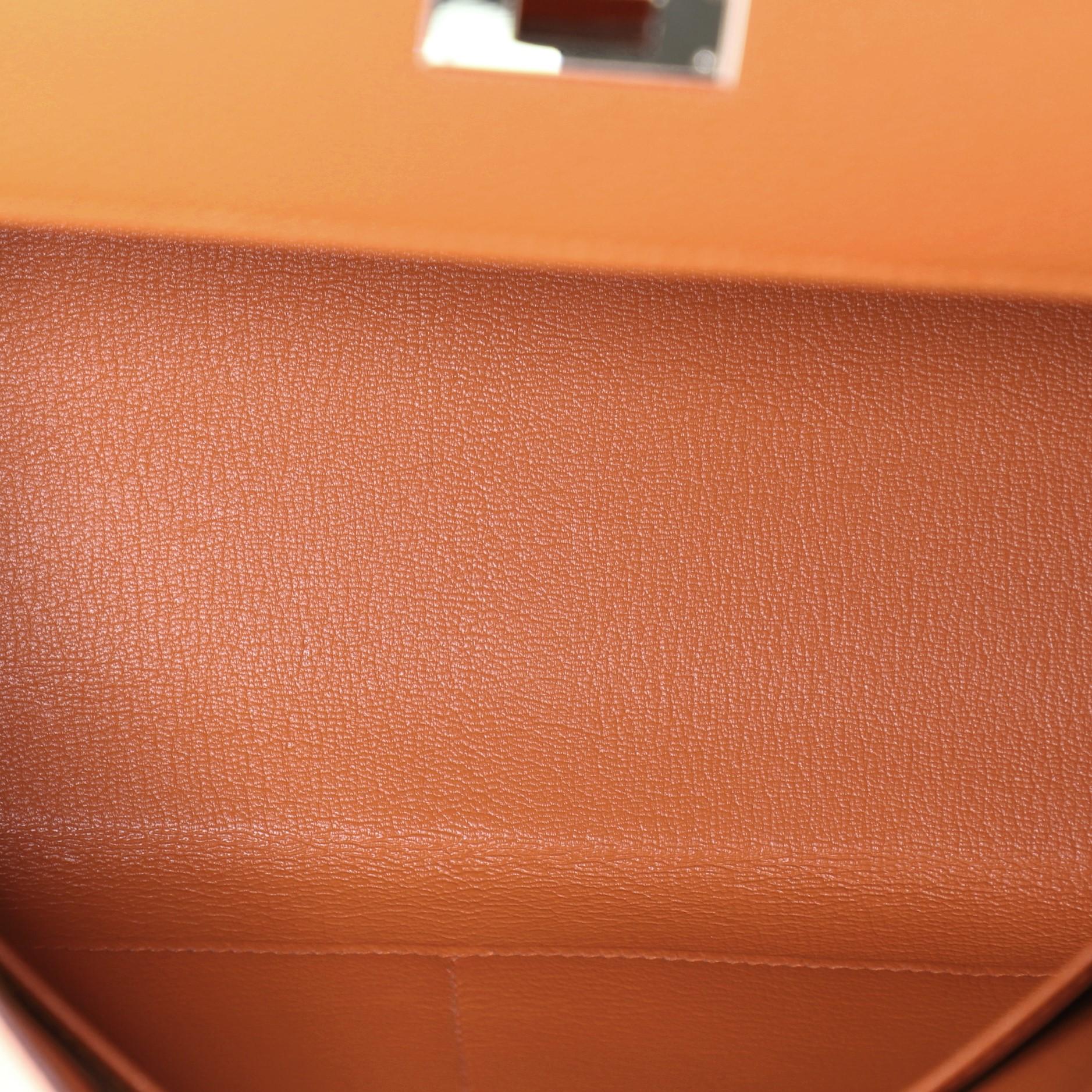 Hermes Kelly Handbag Orange H Togo with Palladium Hardware 32 6