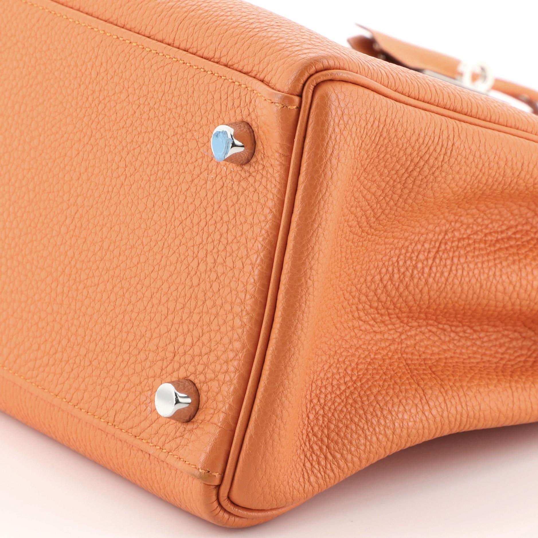 Hermes Kelly Handbag Orange H Togo with Palladium Hardware 32 1