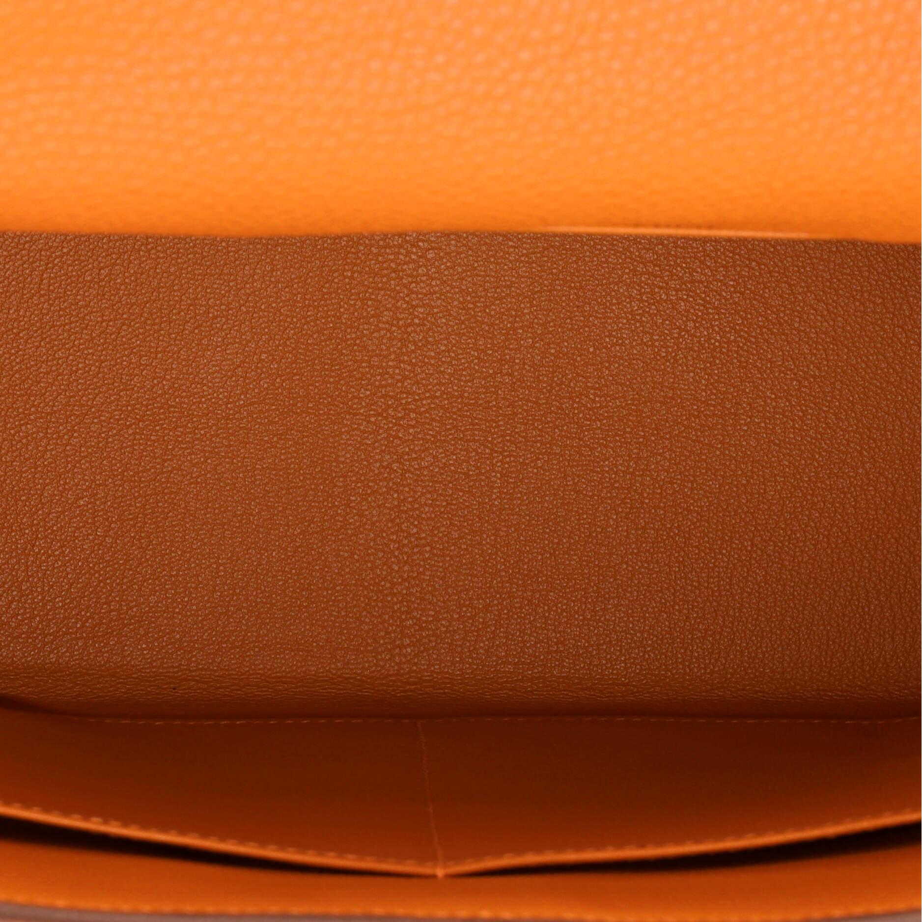 Hermes Kelly Handbag Orange H Togo with Palladium Hardware 32 1