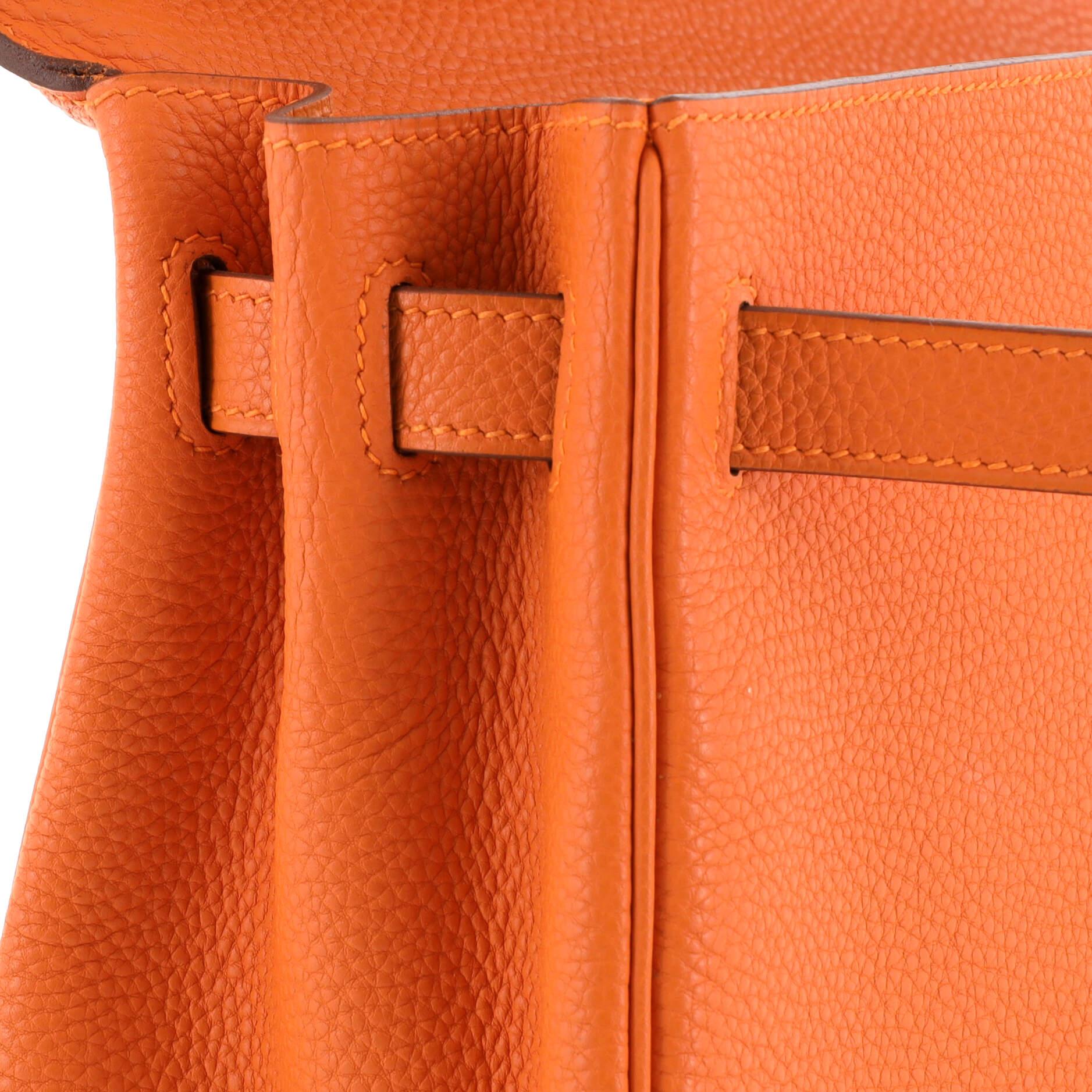 Hermes Kelly Handbag Orange H Togo with Palladium Hardware 32 3