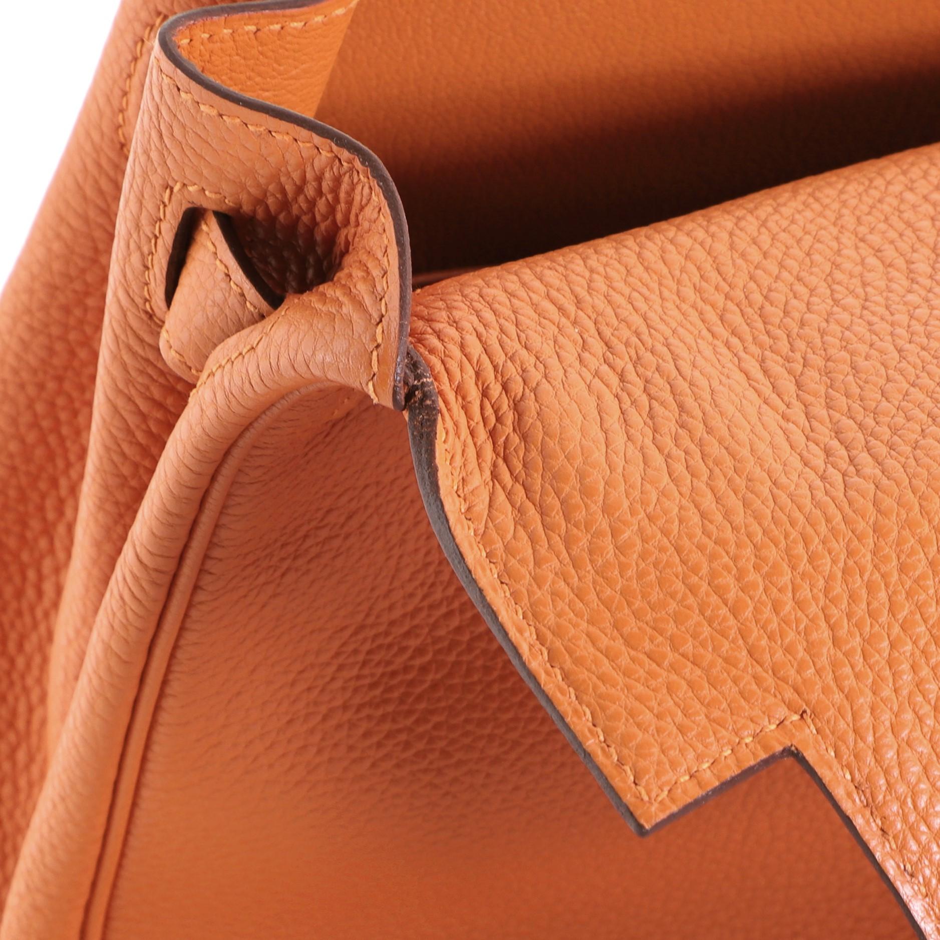 Hermes Kelly Handbag Orange H Togo with Palladium Hardware 32 4