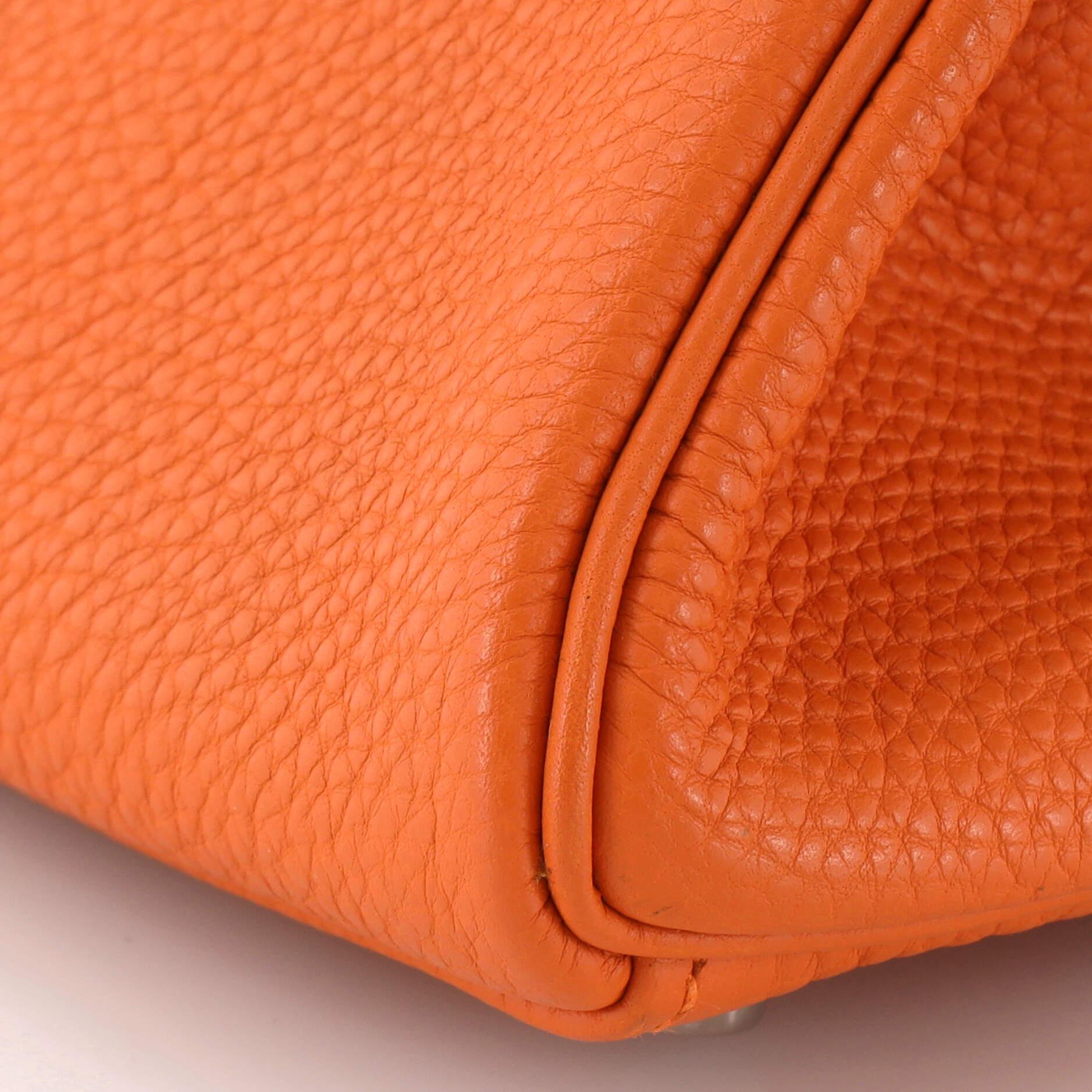 Hermes Kelly Handbag Orange H Togo with Palladium Hardware 32 4