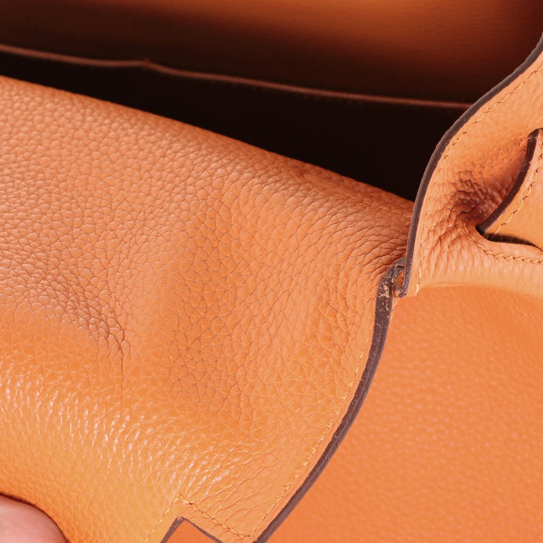 Hermes Kelly Handbag Orange H Togo with Palladium Hardware 32 5