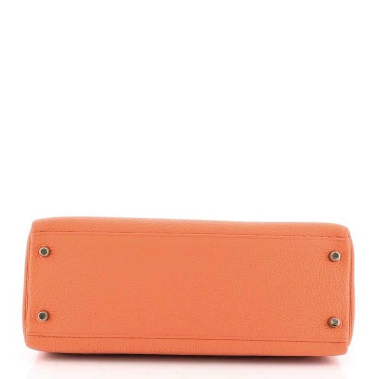 Hermes Kelly Handbag Orange Poppy Clemence with Gold Hardware 32 at ...