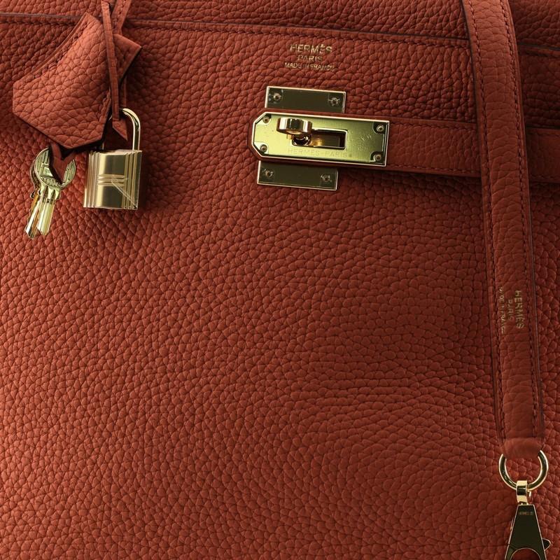 Hermes Kelly Handbag Orange Poppy Clemence with Gold Hardware 32 2