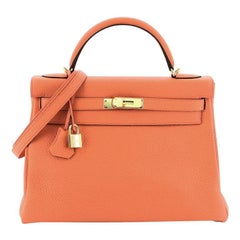 Hermès Birkin 30 Orange Poppy Crocodile Porosus Lisse Gold Hardware GHW