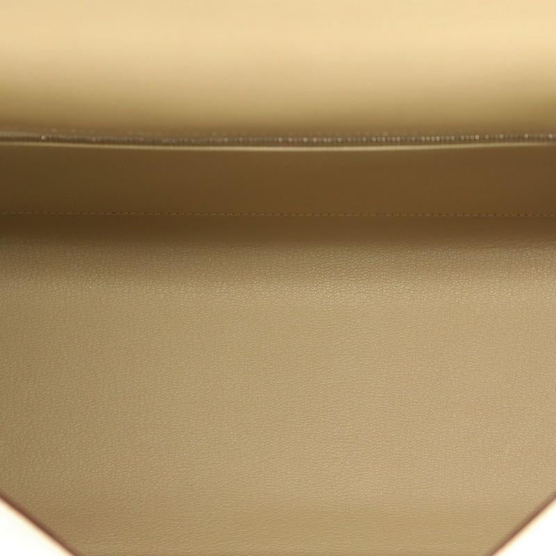 Hermes Kelly Handbag Parchment Box Nepal with Palladium Hardware 35  In Good Condition In NY, NY