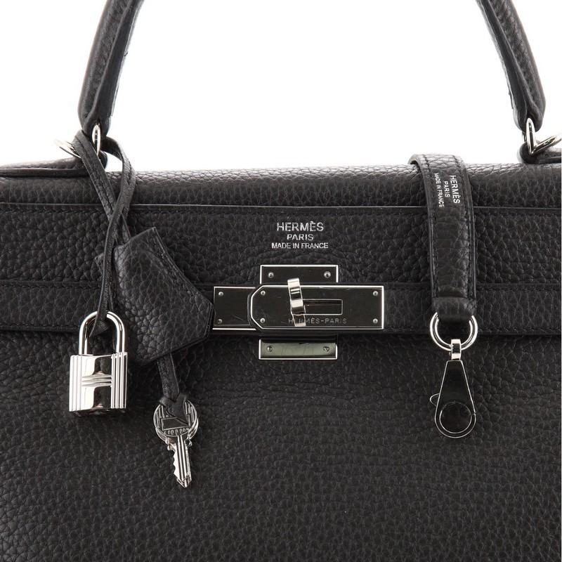 Hermes Kelly Handbag Plomb Clemence with Palladium Hardware 35 2
