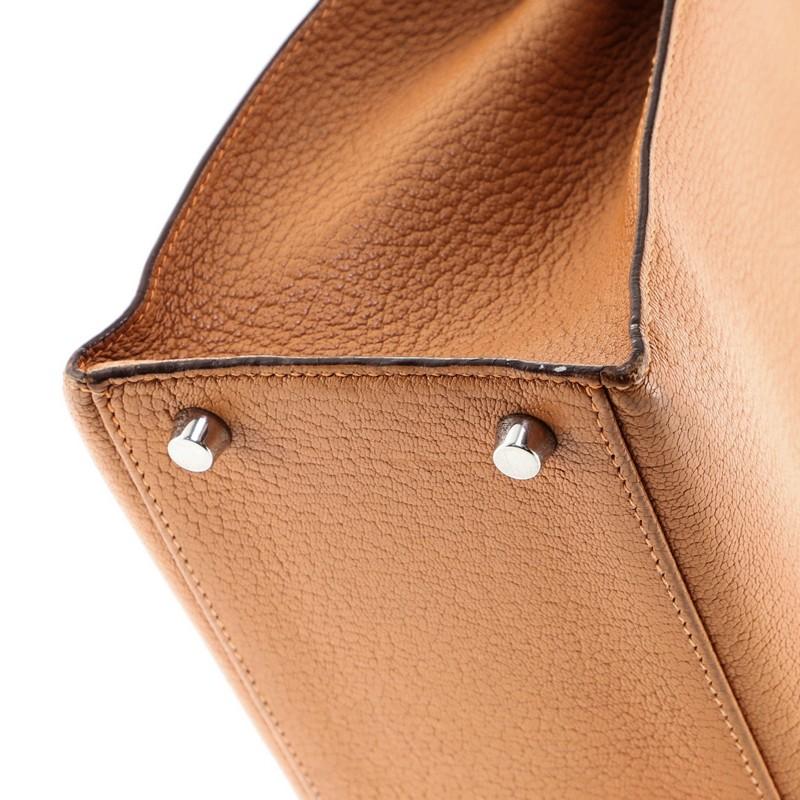 Hermes Kelly Handbag Potiron Chevre de Coromandel with Palladium Hardware 28 5
