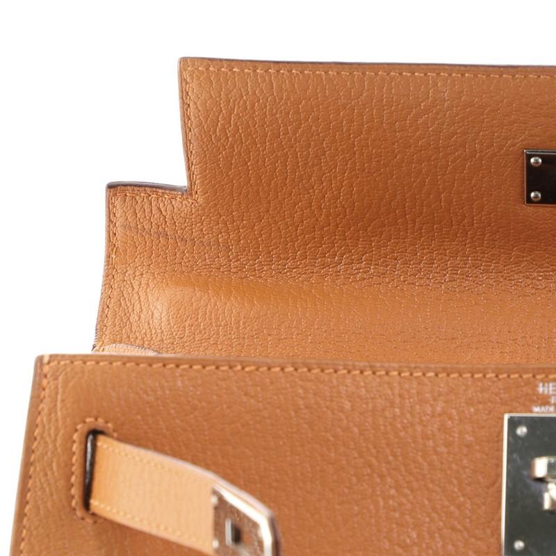 Hermes Kelly Handbag Potiron Chevre de Coromandel with Palladium Hardware 28 6