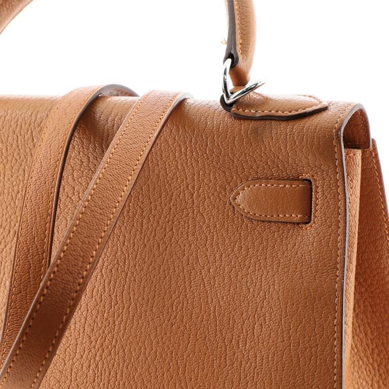 Hermes Kelly Handbag Potiron Chevre de Coromandel with Palladium Hardware 28 2