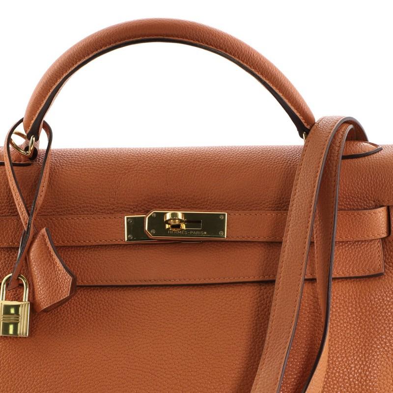  Hermes  Kelly Handbag Potiron Togo with Gold Hardware 32 5