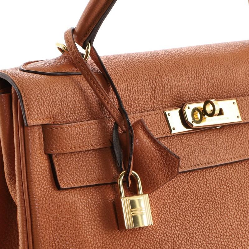  Hermes  Kelly Handbag Potiron Togo with Gold Hardware 32 3