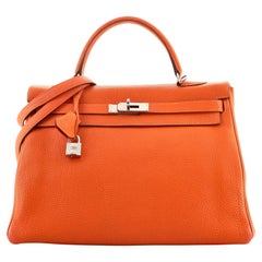 RARE Hermes Micro Tiny Kelly Orange Epsom Leather bag Collectable 14.5 cm