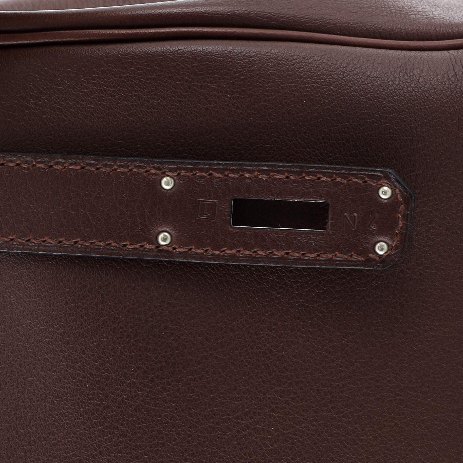 Hermes Kelly Handbag Prune Swift with Palladium Hardware 28 7