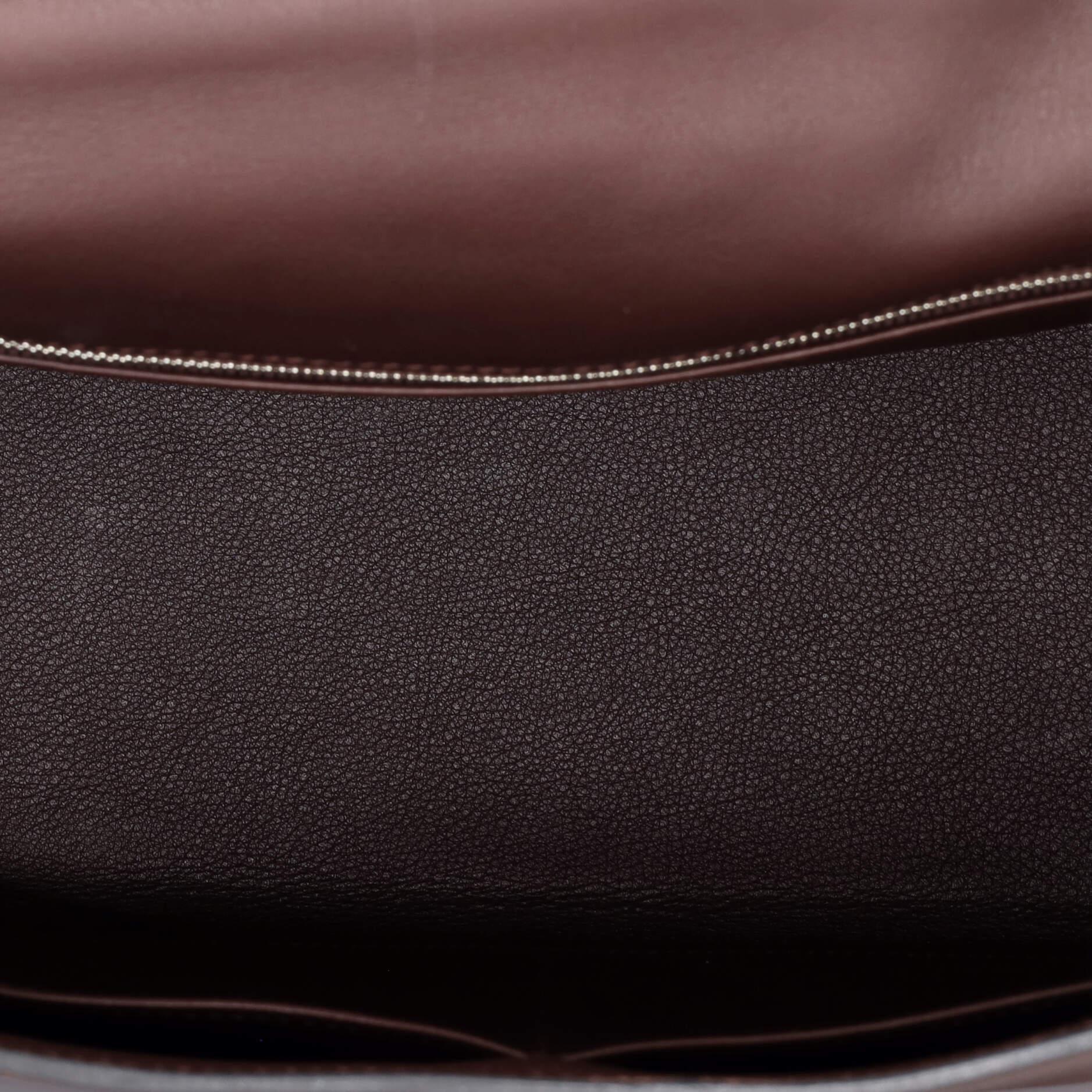 Hermes Kelly Handbag Prune Swift with Palladium Hardware 28 1