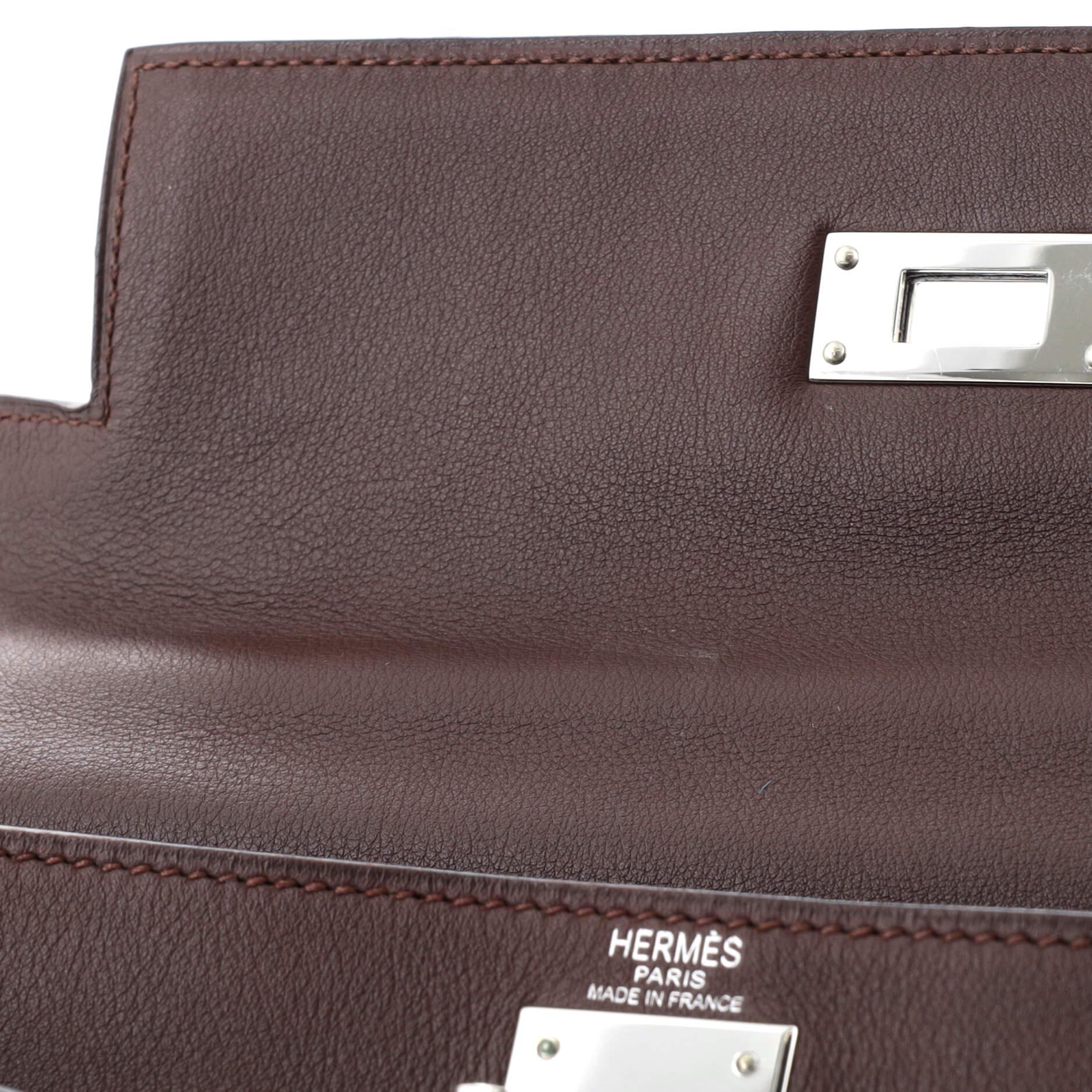 Hermes Kelly Handbag Prune Swift with Palladium Hardware 28 5