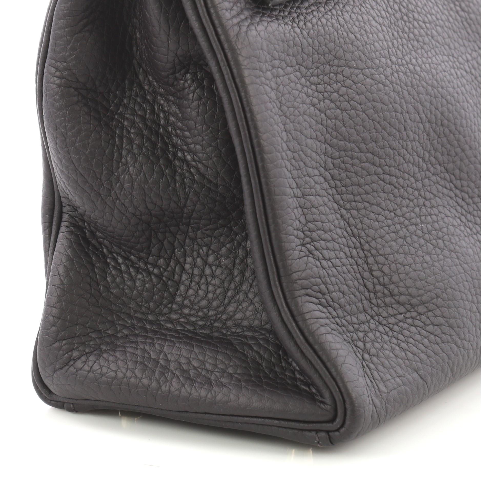  Hermes Kelly Handbag Prunoir Clemence with Gold Hardware 28 3