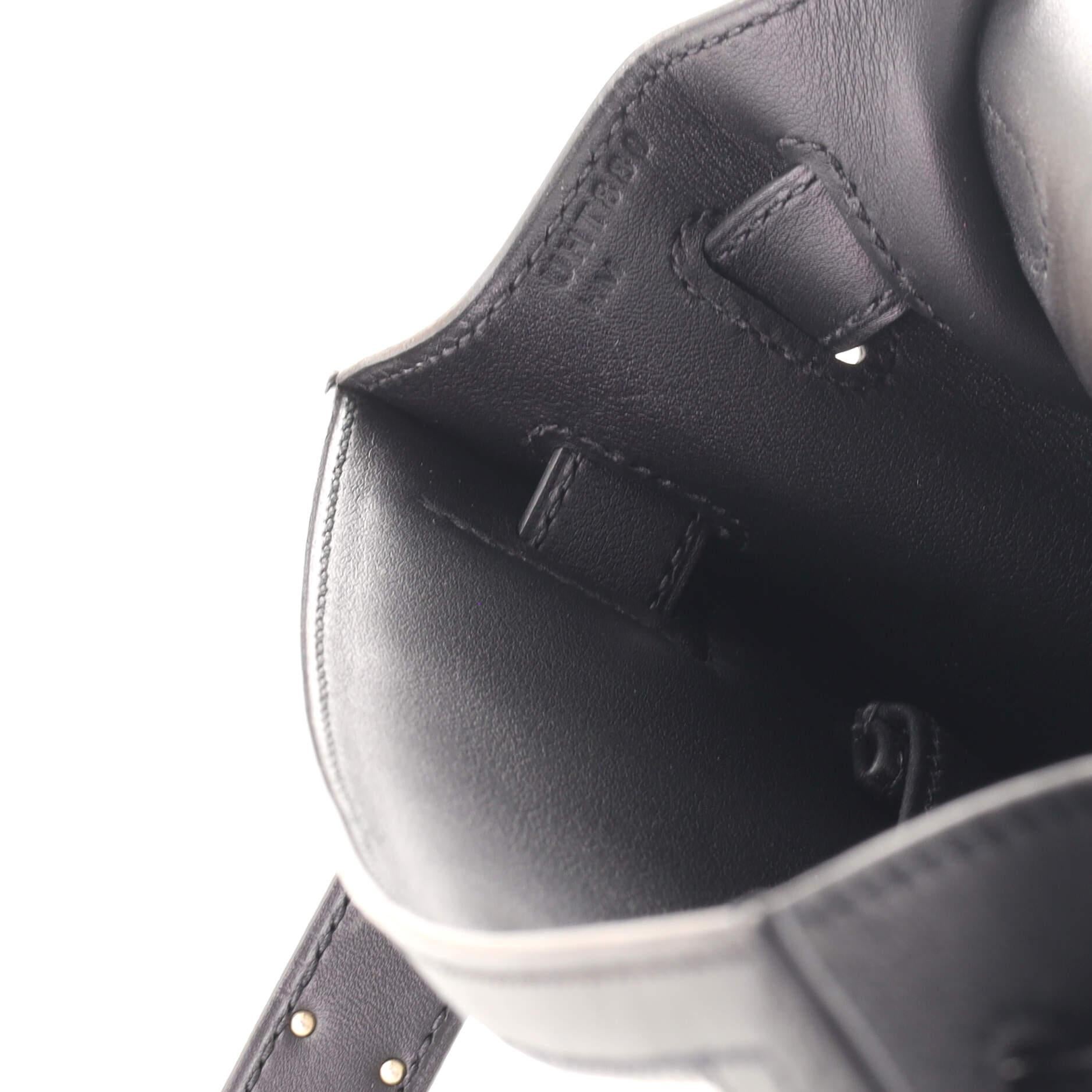Hermes Kelly Handbag Quadrille Canvas and Noir Swift with Palladium Hardw 3