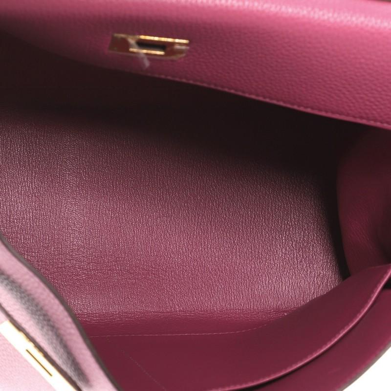 Hermes Kelly Handbag Red Togo with Gold Hardware 35 In Good Condition In NY, NY