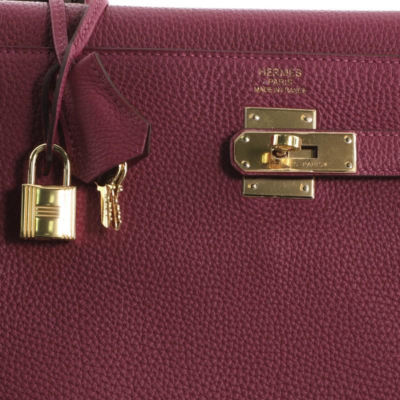 Women's or Men's Hermes Kelly Handbag Red Togo with Gold Hardware 35