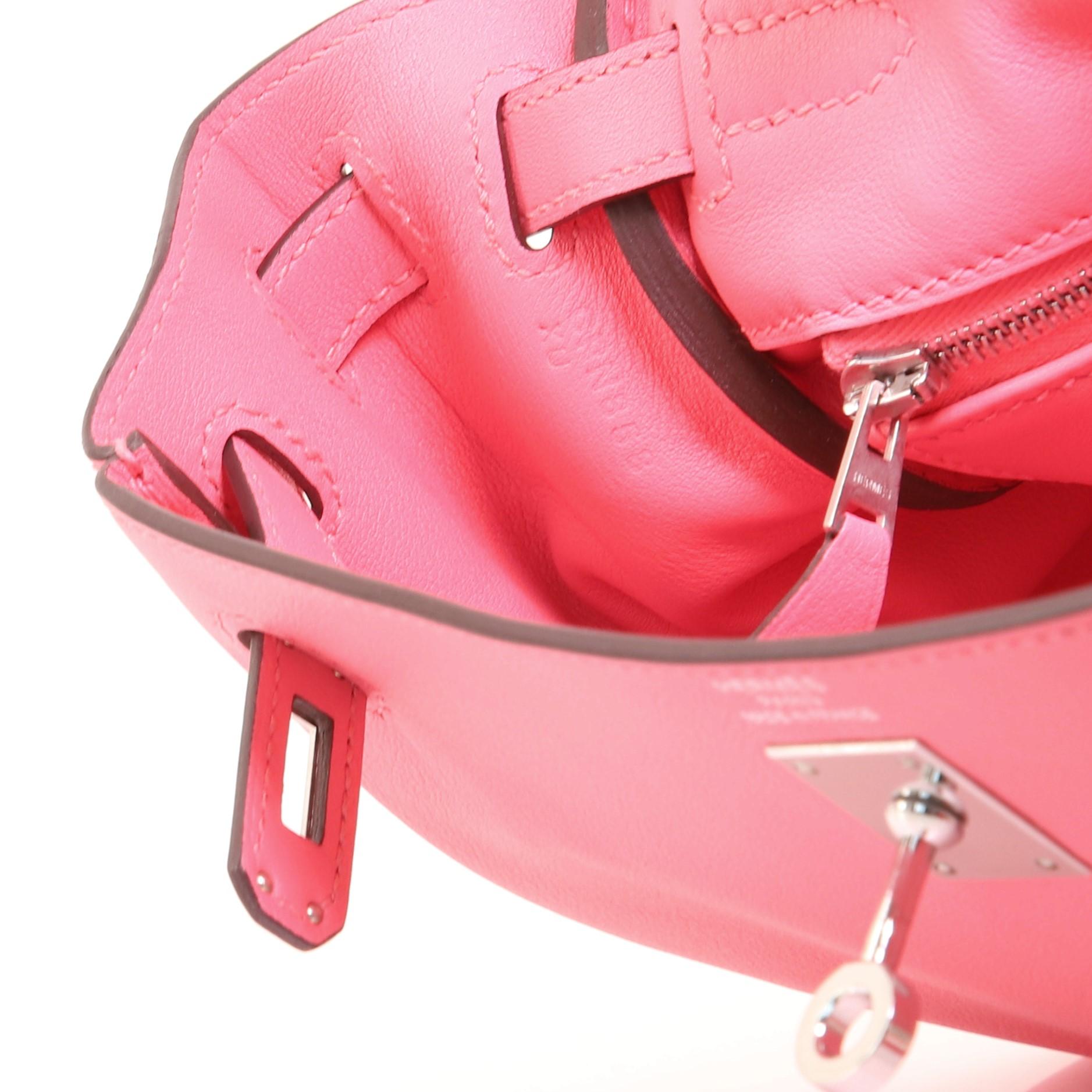 Hermes Kelly Handbag Rose Azalée Swift with Palladium Hardware 25 5