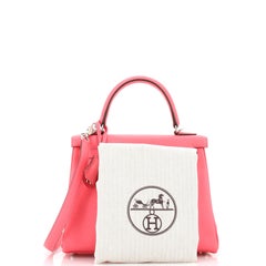 Hermes Kelly Handbag Rose Azalée Swift with Palladium Hardware 25