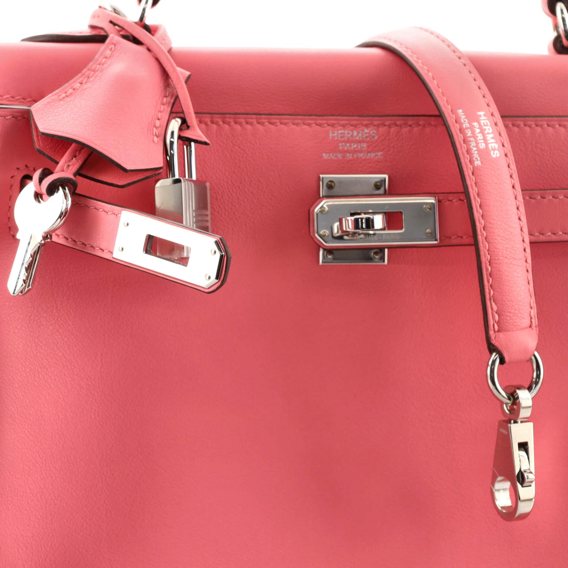 Hermes Kelly Handbag Rose Azalée Swift with Palladium Hardware 25 1