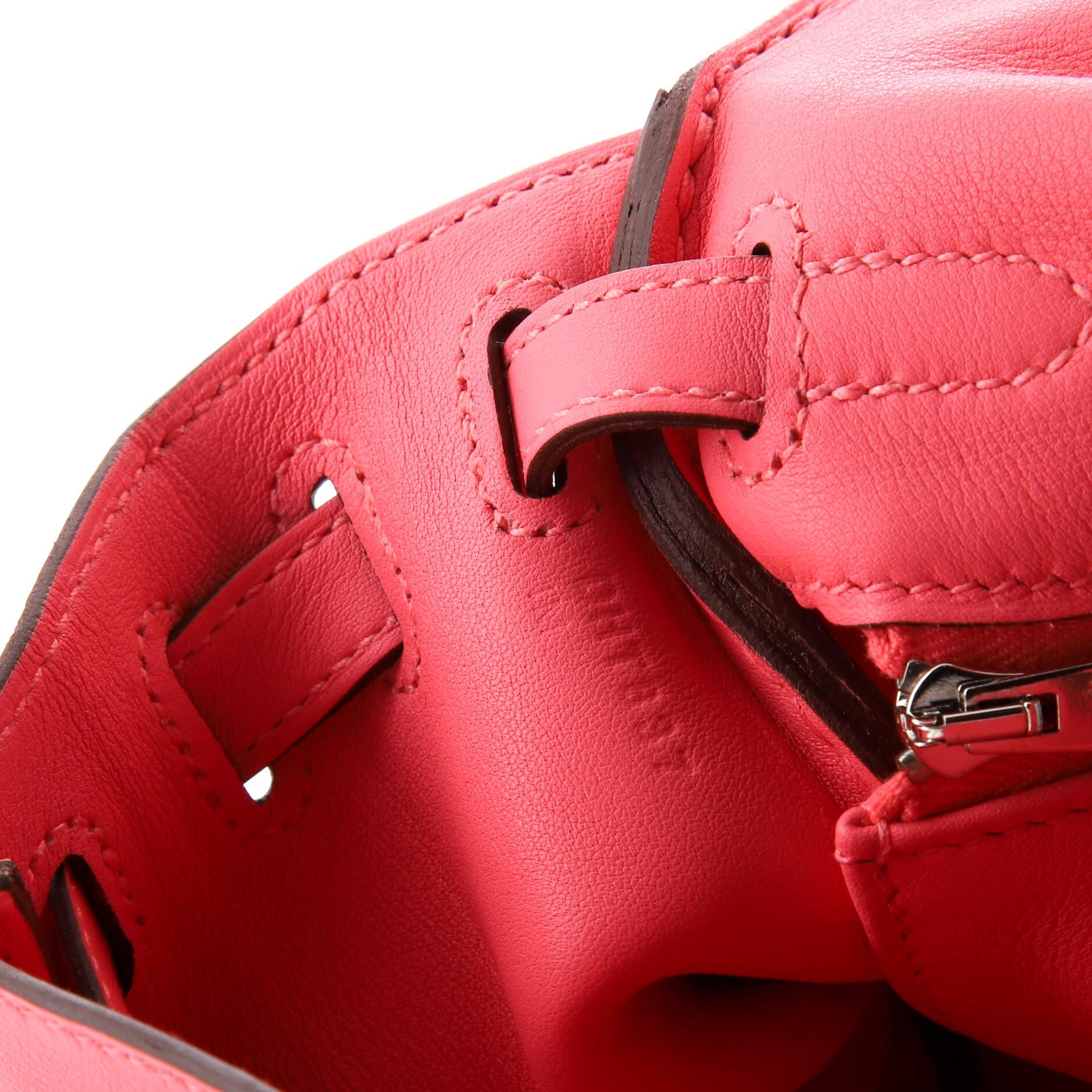 Hermes Kelly Handbag Rose Azalée Swift with Palladium Hardware 25 For Sale 4