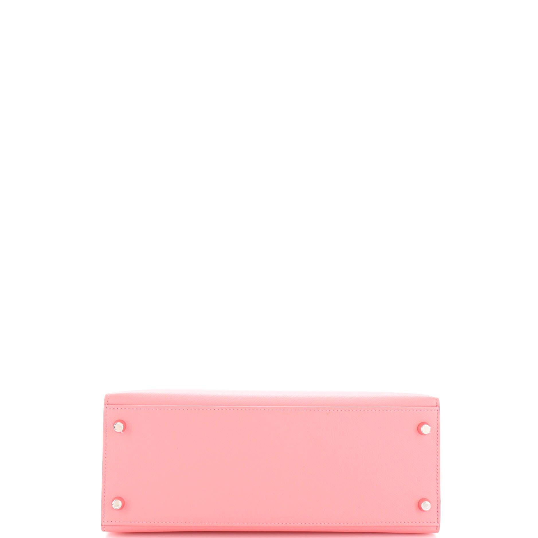 Hermes Kelly Handbag Rose Confetti Epsom with Palladium Hardware 28 1