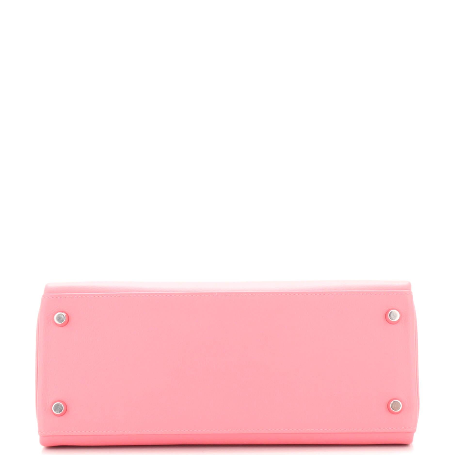 Hermes Kelly Handbag Rose D'Ete Evercolor with Palladium Hardware 28 1