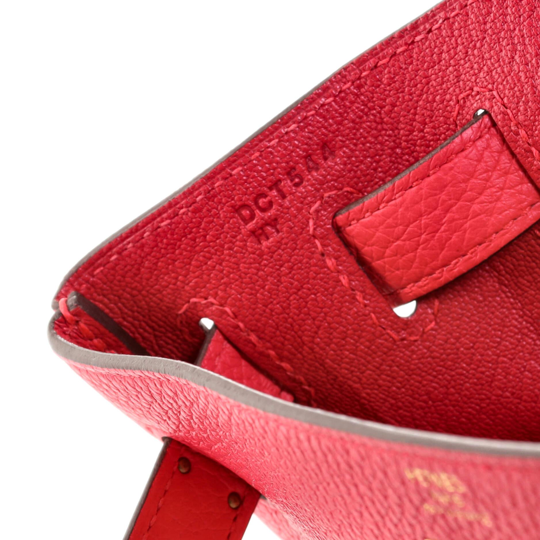 Women's or Men's Hermes Kelly Handbag Rose Extreme Clemence with Gold Hardware 28