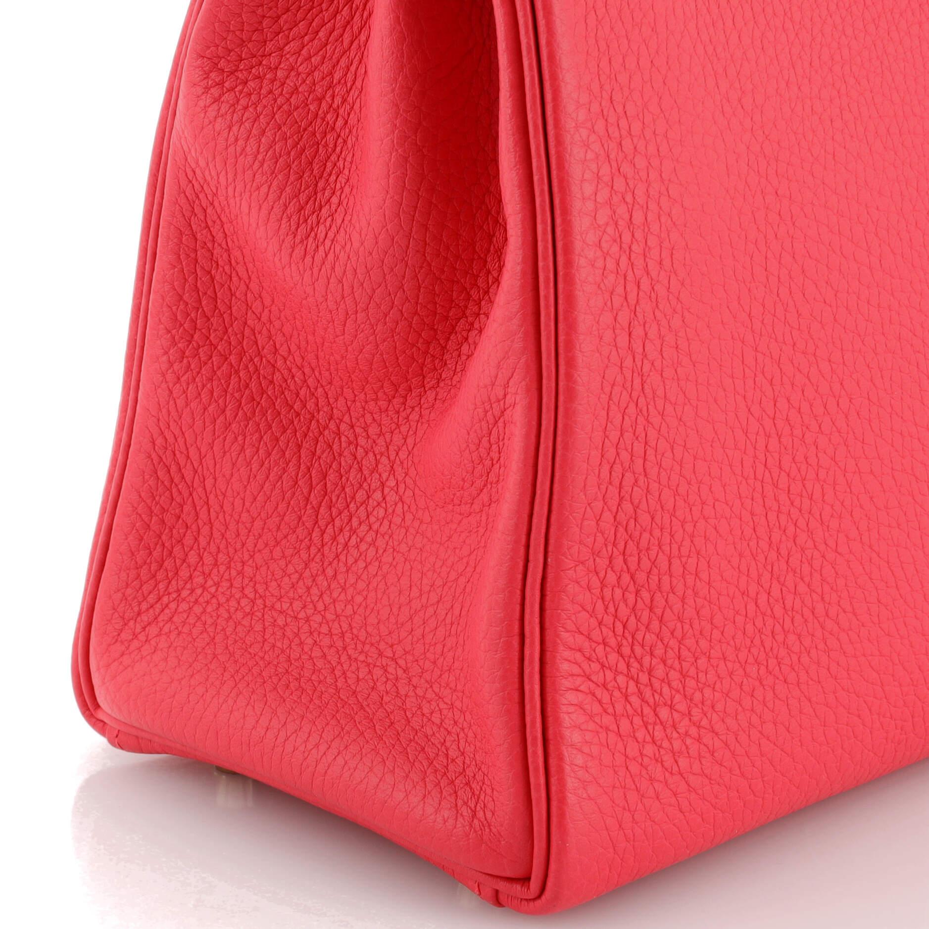 Hermes Kelly Handbag Rose Extreme Clemence with Gold Hardware 32 5