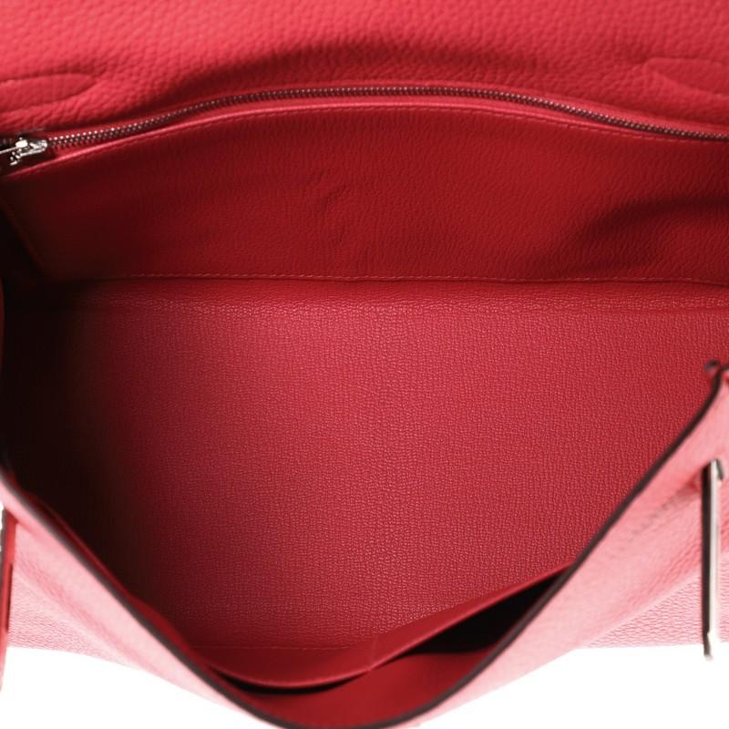 Hermes Kelly Handbag Rose Extreme Clemence with Palladium Hardware 28 1