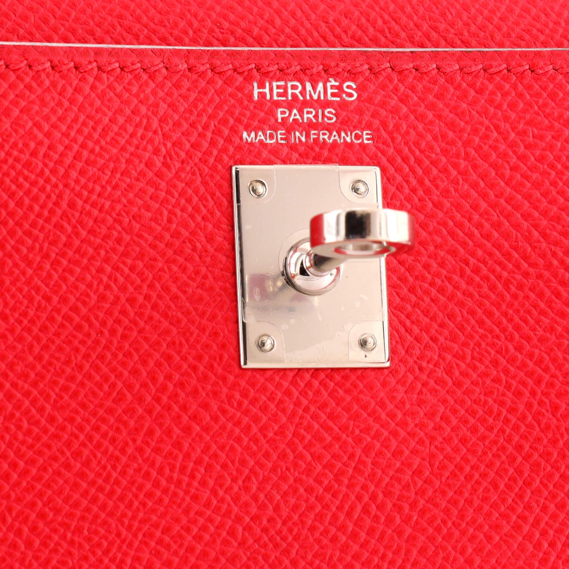 Hermes Kelly Handbag Rose Extreme Epsom with Palladium Hardware 25 6