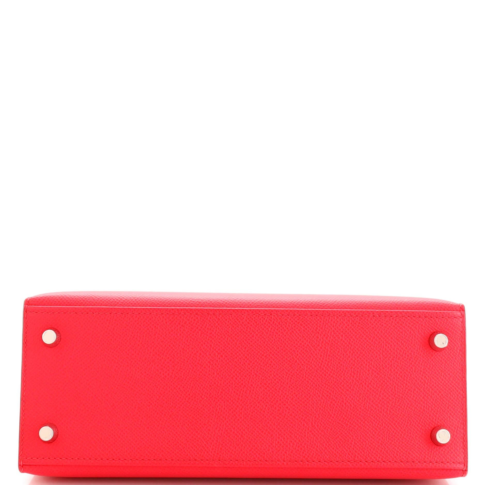 Hermes Kelly Handbag Rose Extreme Epsom with Palladium Hardware 25 1