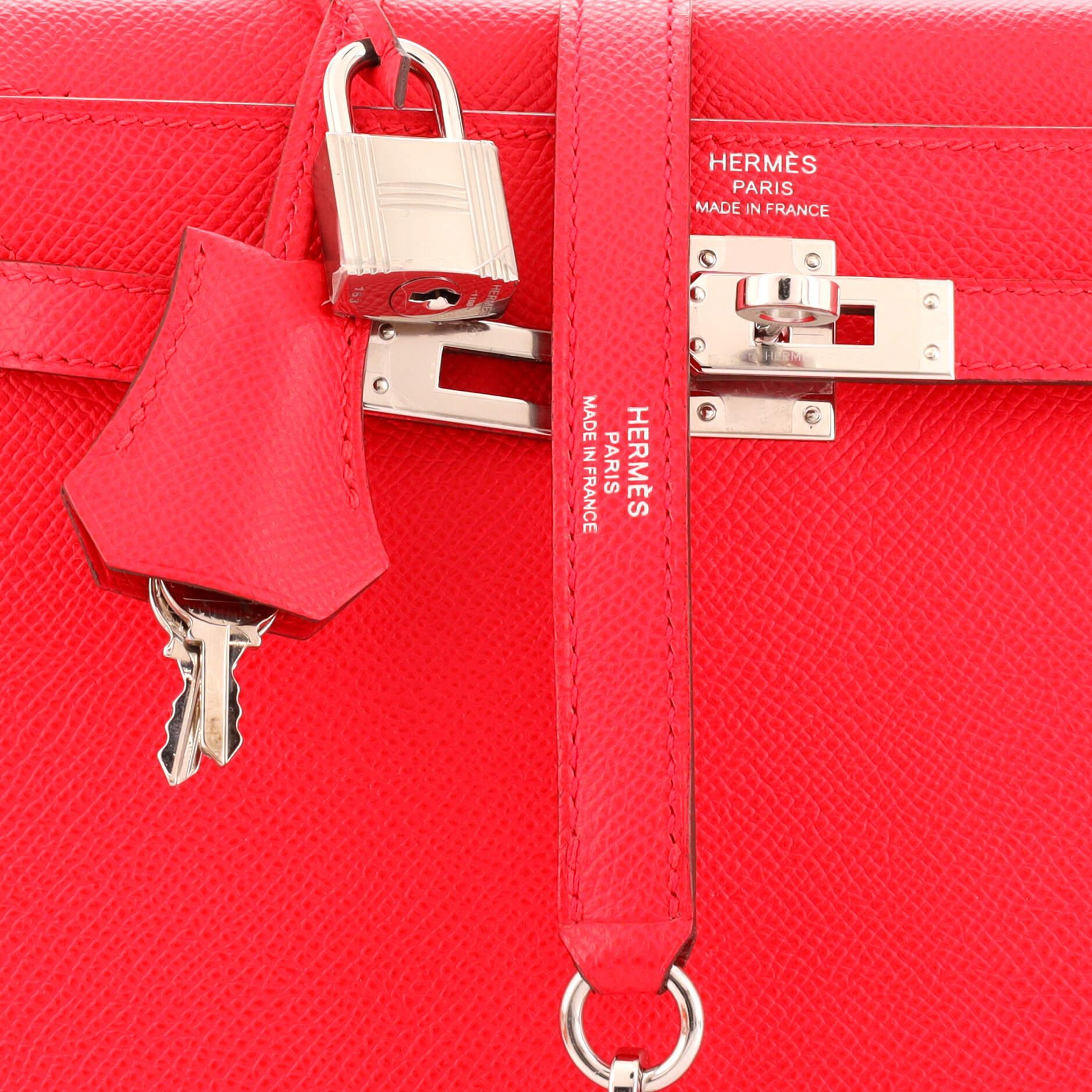 Hermes Kelly Handbag Rose Extreme Epsom with Palladium Hardware 25 3