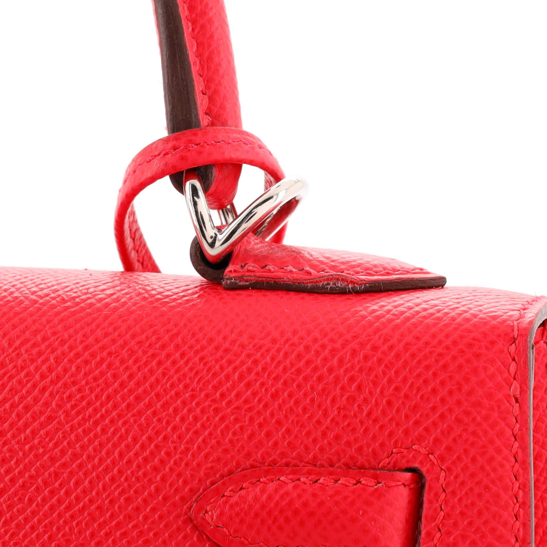 Hermes Kelly Handbag Rose Extreme Epsom with Palladium Hardware 25 4