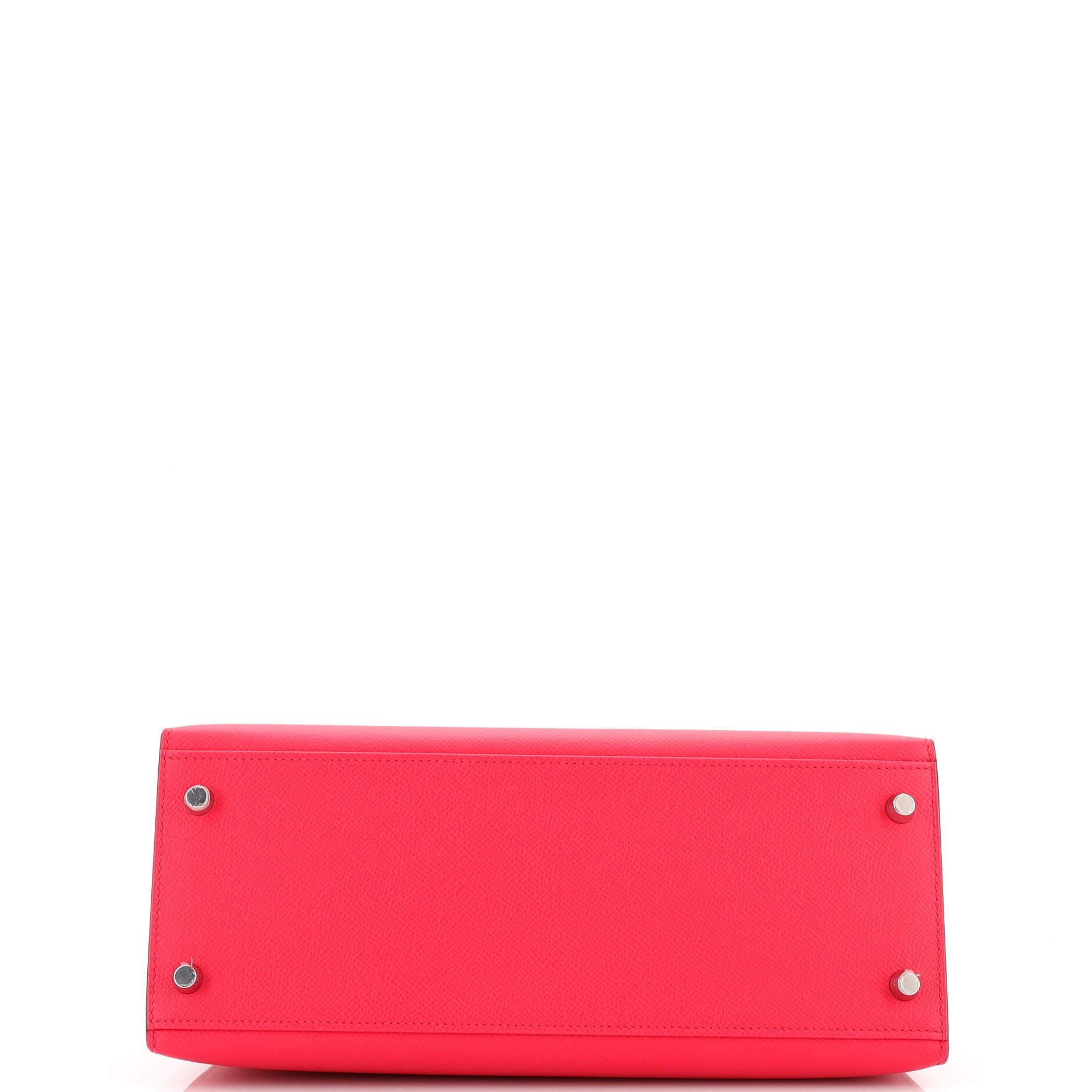 Hermes Kelly Handbag Rose Extreme Epsom with Palladium Hardware 28 1