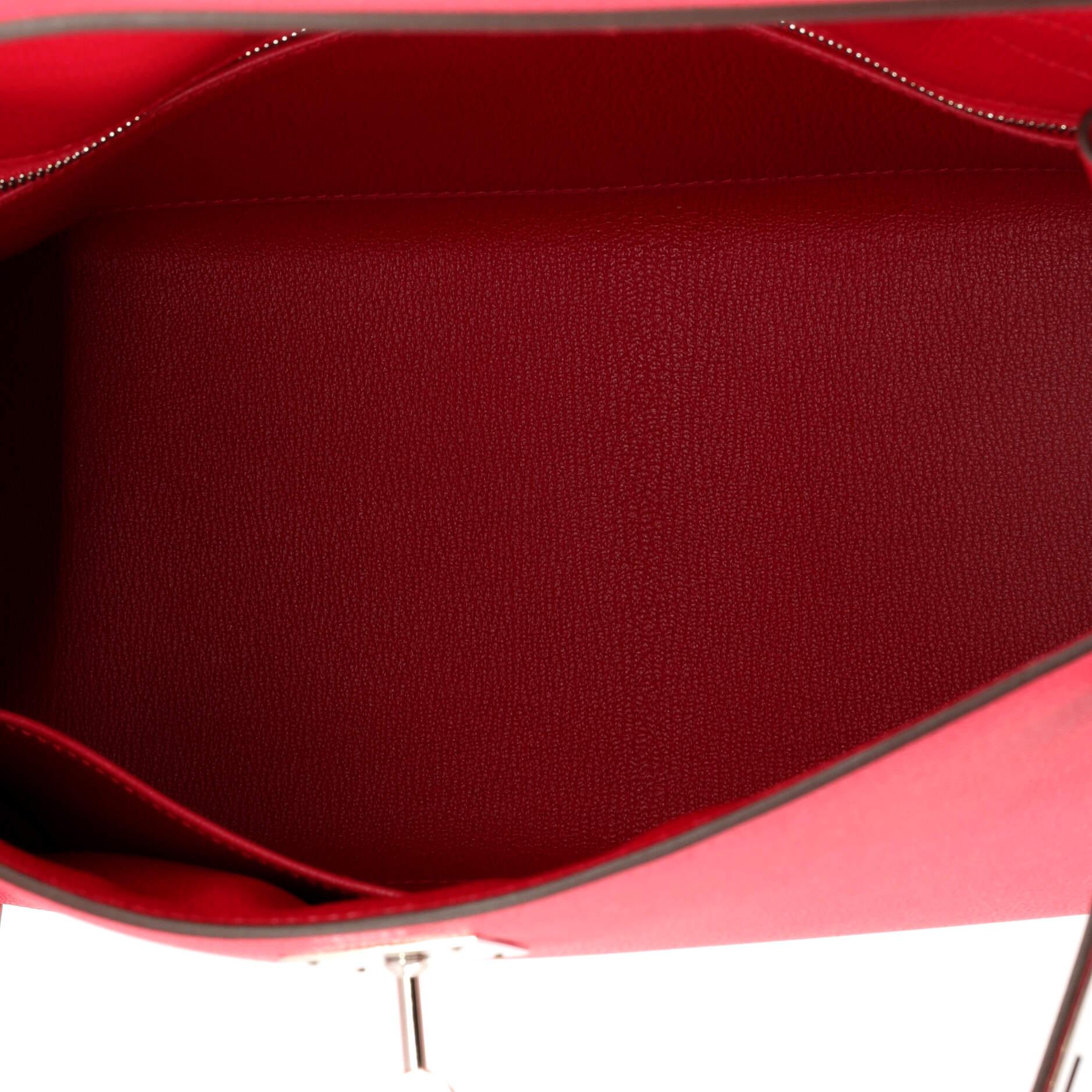 Hermes Kelly Handbag Rose Extreme Epsom with Palladium Hardware 28 2