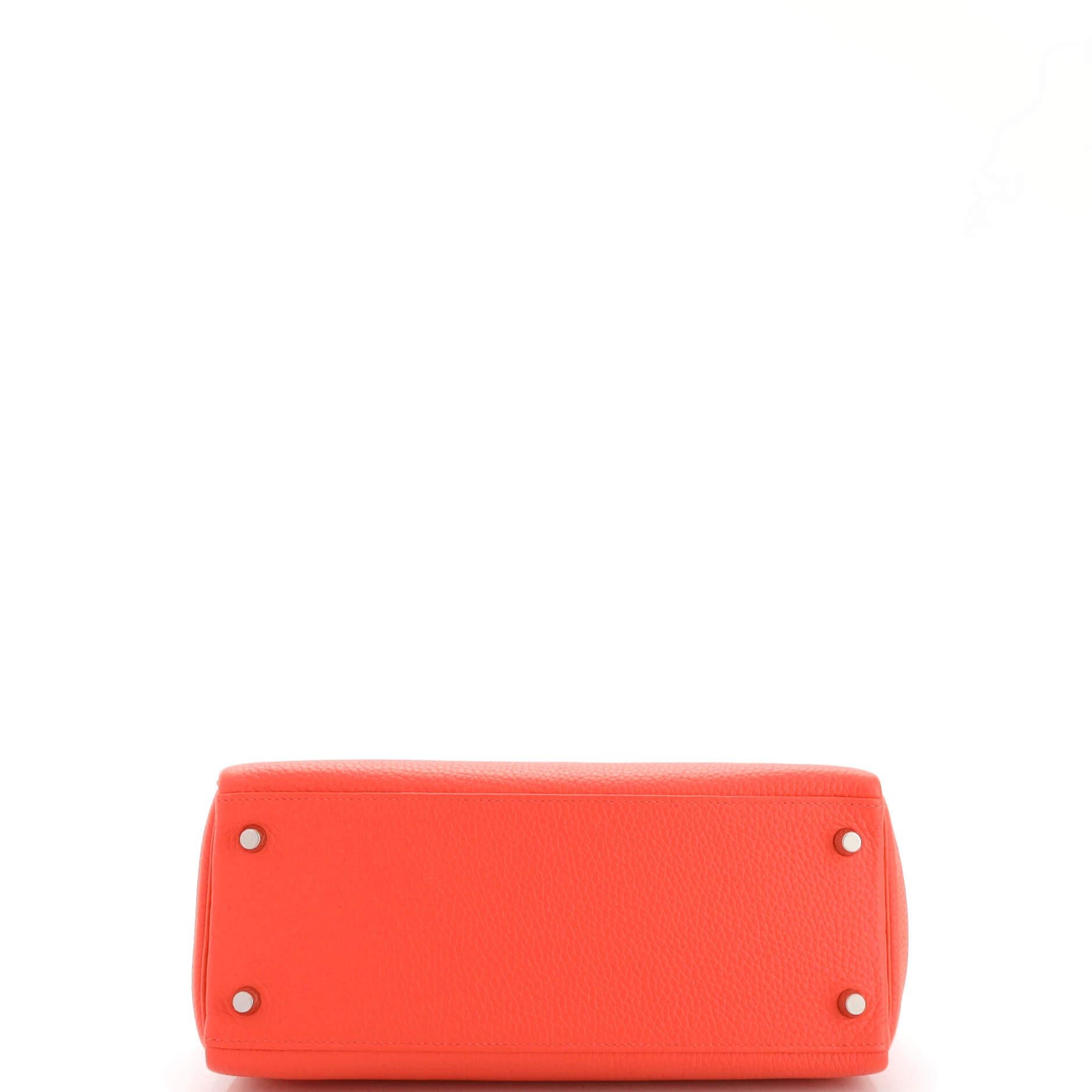 Hermes Kelly Handbag Rose Jaipur Clemence with Palladium Hardware 28 For Sale 1