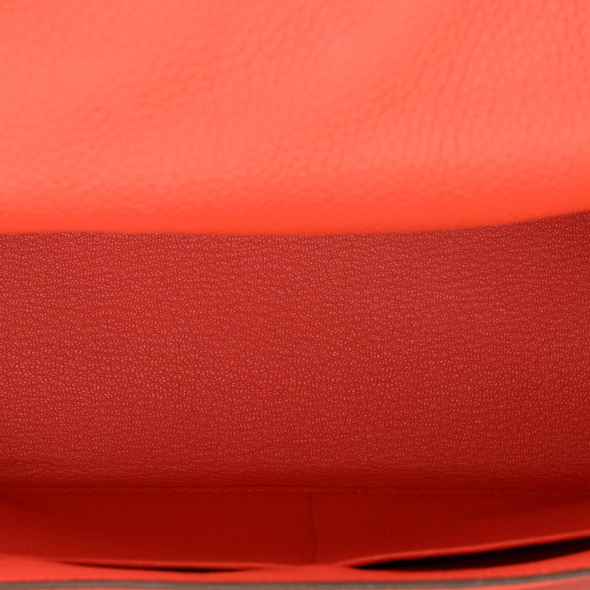 Hermes Kelly Handbag Rose Jaipur Clemence with Palladium Hardware 28 For Sale 2
