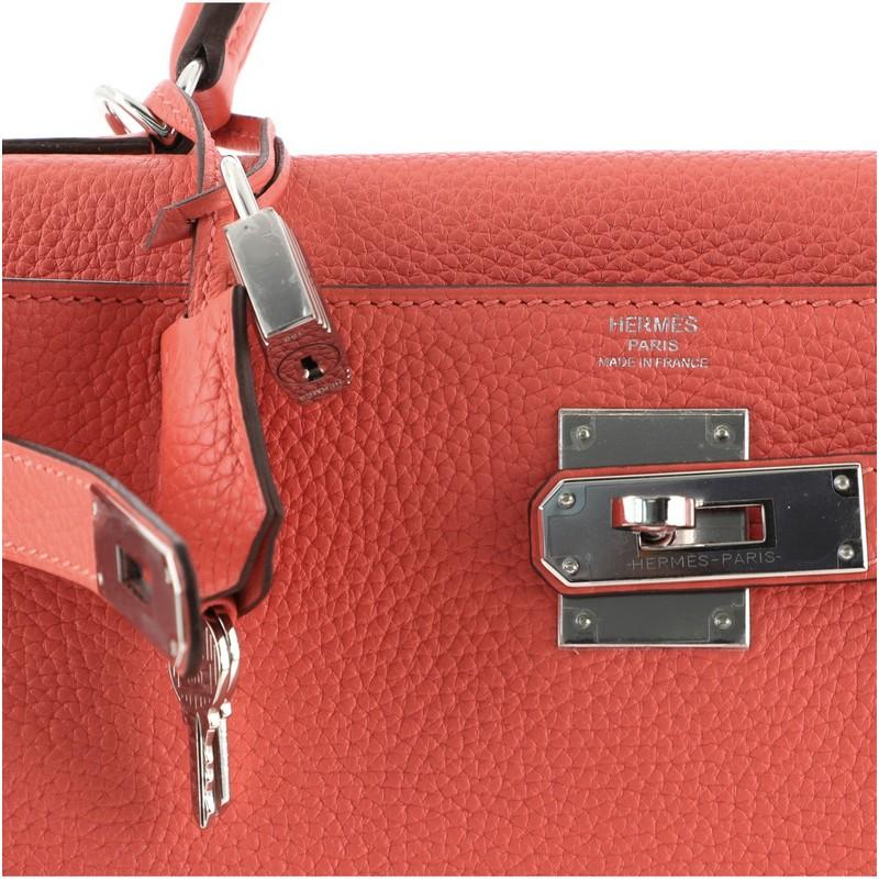 Hermes Kelly Handbag Rose Jaipur Clemence with Palladium Hardware 28 4