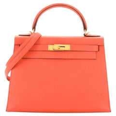 Hermes Kelly Handbag Rose Jaipur Epsom with Gold Hardware 28